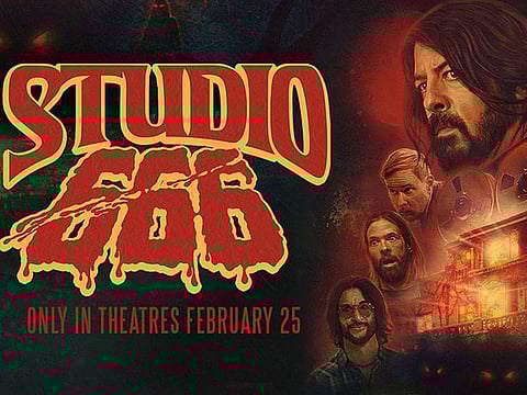 A still of Foo Fighters' horror feature 'Studio 666'