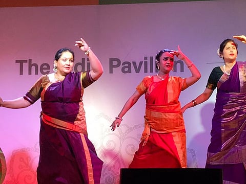 Performers at the event organised by the India pavilion in collaboration with Bangladesh Pavilion to celebrate Maitri Diwas (India-Bangladesh Friendship Day) at Expo 2020 Dubai on Tuesday.