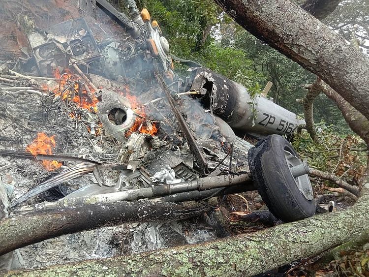Military chopper crashed in Tamil Nadu