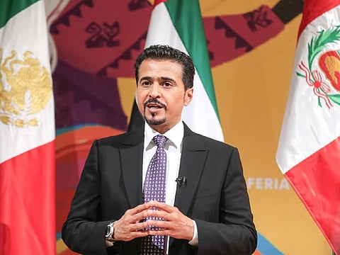 Ahmed bin Rakkad Al Ameri, Chairman, Sharjah Book Authority (SBA), during the ceremony in Mexico to receive Sharjah Guest of Honour title. 