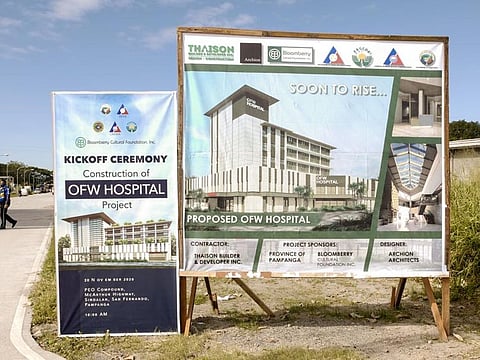 OFW HOSPITAL IN PAMPANGA: A hospital catering to Overseas Filipino Workers will rise in a two-hectare lot donated by the local government of Pampanga. 