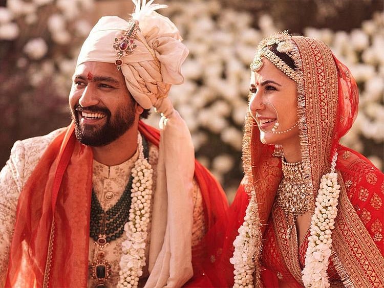 Vicky Kaushal and Katrina Kaif on their wedding day on December 9, 2021