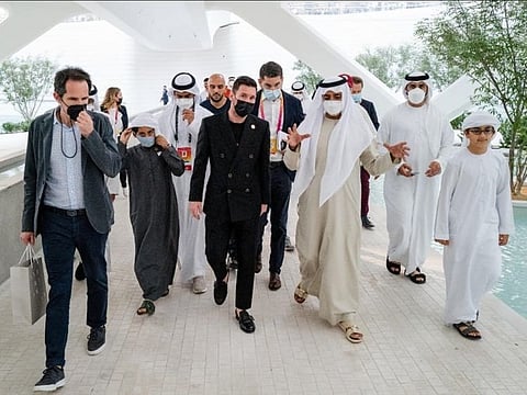 Messi tours Expo 2020 Dubai with Sheikh Nahyan.