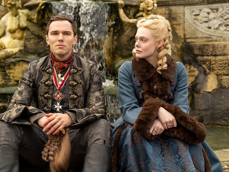 Nicholas Hoult and Elle Fanning in 'The Great'