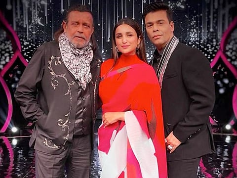 Mithun Chakraborty, Parineeti Chopra and Karan Johar