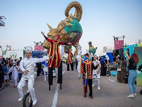 Roaming performers at Sharjah Events Festival at Al Majaz Amphitheatre