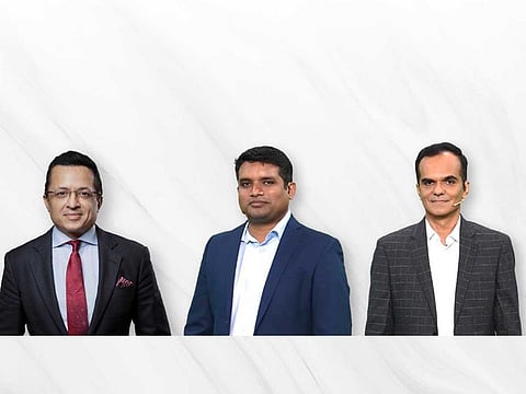 Muffazzal Kajiji, Head of Mashreq Gold, and Anand Prabhudesai and Dhirendra Mahyavanshi, Co-founders of Turtlemint