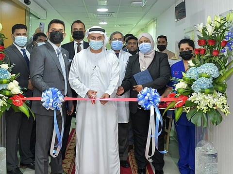 Dr. Marwan Al Mulla - CEO - Health Regulation Sector, Dubai Health Authority, inaugurating the dialysis centre and nephrology department at Medeor Hospital in the presence of Dr. Shamsheer Vayalil, Chairman and Managing Director of VPS Healthcare