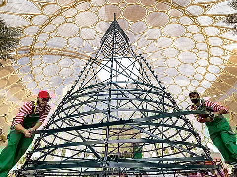Expo 2020 Dubai's Christmas tree is nearly all set for the ceremony this weekend