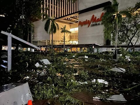  The extent of damage left by super storm Rai remains unknown. A post-typhoon scene at a  popular mall in Cebu.