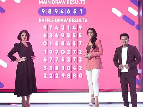Emirates Draw hosts presenting the results on Saturday