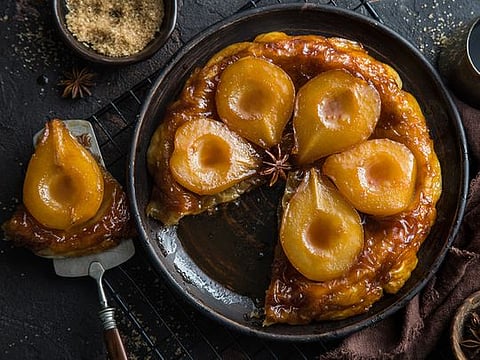 Xmas recipe for pear tart with frangipane filling
