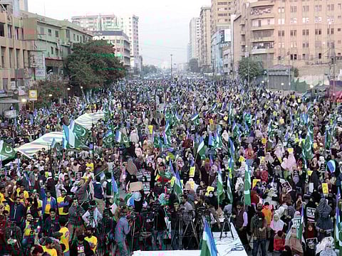 The 'Save Karachi' march attracted thousands of protesters. 