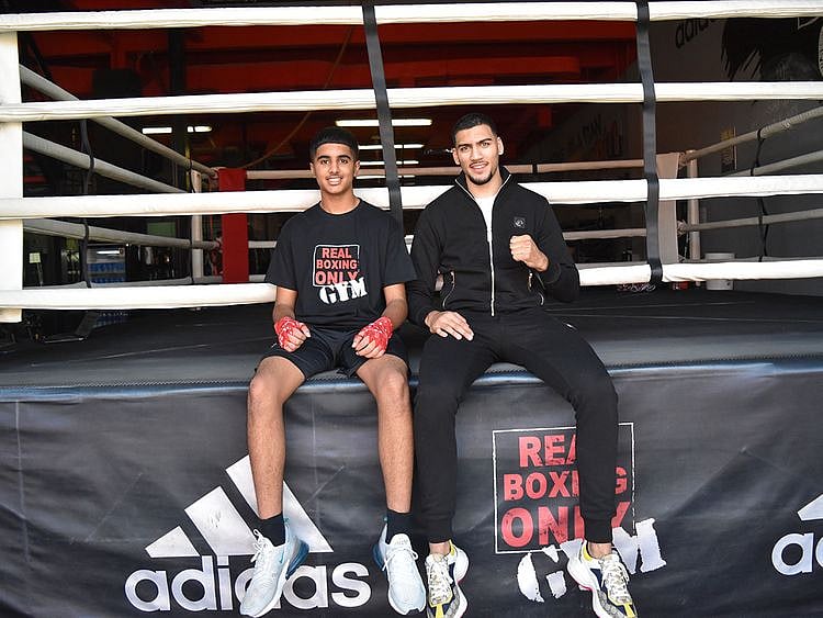 Arjun Singh Hayre and Hamzah Sheeraz at Real Boxing only Gym in Dubai