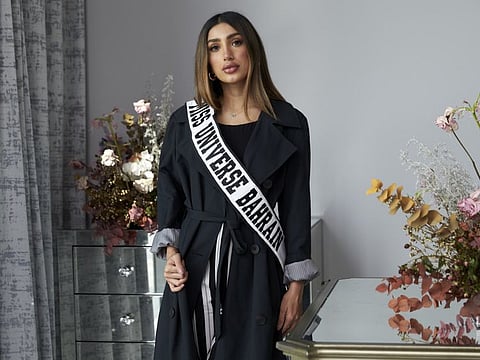 Miss Universe Bahrain Manar Nadeem Deyani in Dubai on December 20, 2021.