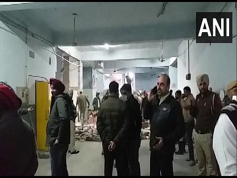  The scene after the blast in court complex in Ludhiana on Thursday.