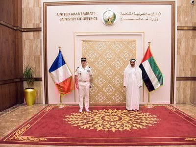 Matar Salim Ali Al Dhaheri received Lieutenant General Vincent Guionie in Abu Dhabi today.