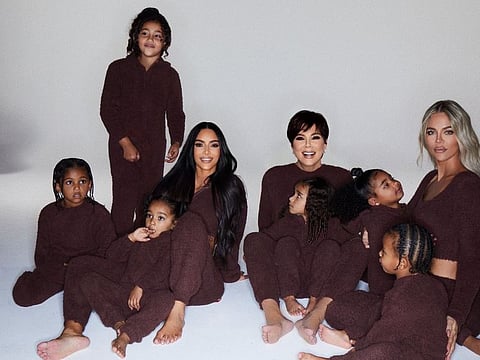 Kim Kardashian with Khloe Kardashian, Kris Jenner and their children