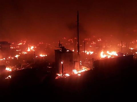 A Syrian refugee camp in Lebanon was torched by an angry youth.