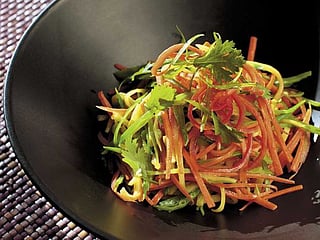 Egg noodles with spring vegetables 