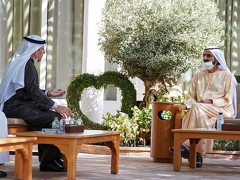 Sheikh Mohammed bin Rashid with Sheikh Dr. Ahmad Nasser Al Mohammad Al Sabah.