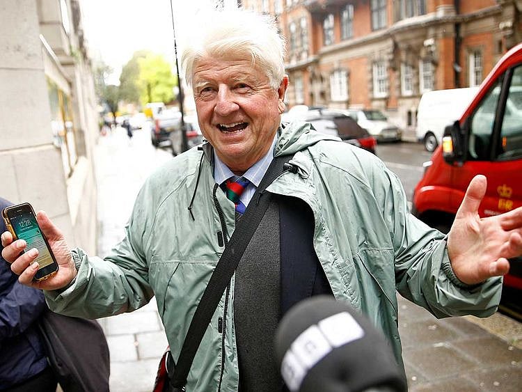 Stanley Johnson, father of Britain's Prime Minister Boris Johnson