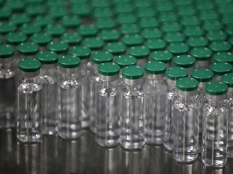 Vials of AstraZeneca's COVISHIELD india vaccine