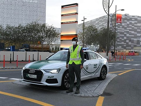 A Dubai Police officer on patrol. Dubai Police have urged the public to report reckless behaviour and traffic violations to the police.
