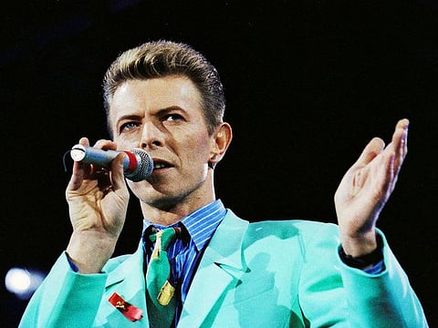 David Bowie performs on stage during The Freddie Mercury Tribute Concert at Wembley Stadium in London, Britain, April 20, 1992. 