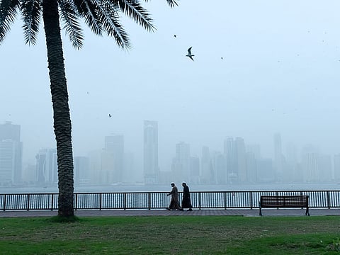 File photo of fog at Buheirah corniche in Sharjah. 