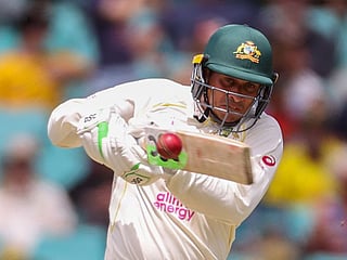 Australia's Usman Khawaja plays a pull shot during his century on day two of the fourth Ashes Test against England at Sydney Cricket Ground on Thursday.