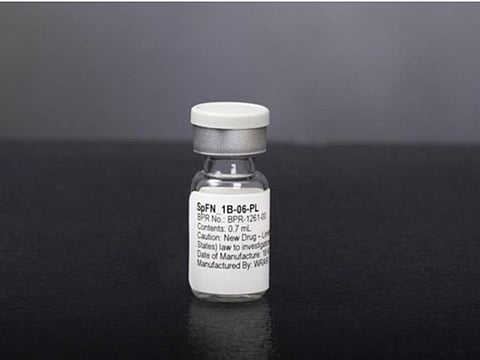  A vial of spike ferritin nanoparticle (SpFN) COVID-19 vaccine, developed by the Walter Reed Army Institute of Research. The vaccine targets multiple variants of the coronavirus and potentially other previous variants, including the SARS-CoV-1, first detected in 2002.