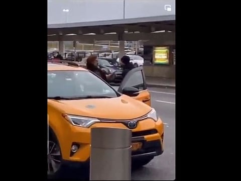 The video of a man attacking a Sikh cab driver at the airport has gone viral on social media platforms