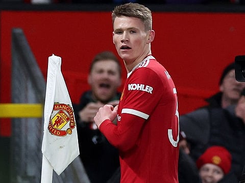Manchester United's Scott McTominay celebrates scoring the only goal of the game.