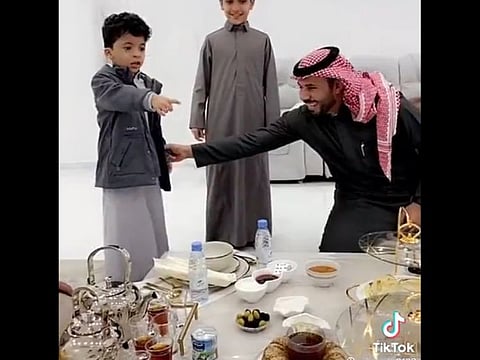  The trending video was shared by the boy’s father, Ghazi Al Thiab, on his Twitter account and has since then been repeatedly shared by many users.