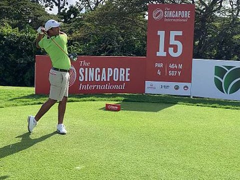 Dubai-based golfer Shiv Kapur gets into the swing of things before the Singapore International. 