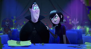 Dracula (Brian Hull) with Mavis (Selena Gomez) in Columbia Pictures and Sony Pictures Animation's  ‘Hotel Transylvania: Transformania’