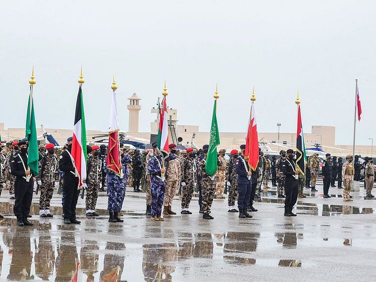 GCC security forces are stationed at the joint drill. 