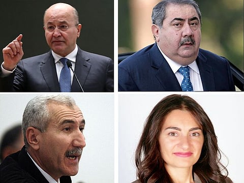 Clockwise from top left: Barham Salih, Hoshyar Zebari, Shilan Fuad and Rizgar Mohammad Amin.
