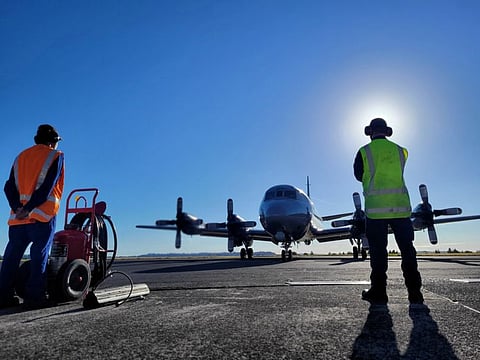 A Royal New Zealand Air Force Orion aircraft prepares to leave Base Auckland for Tonga to assist in an initial impact assessment of the area and low-lying islands after the Pacific island nation was hit by a tsunami triggered by a massive undersea volcanic eruption January 17, 2022.