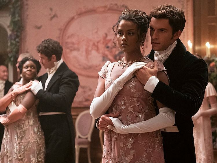 Simone Ashley’s character Kate Sharma and actor Jonathan Bailey’s Anthony Bridgerton in 'Bridgerton' season 2