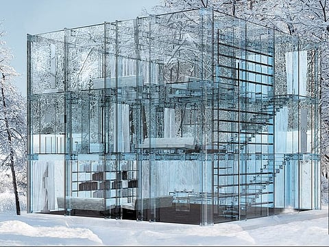A house made entirely out of glass...