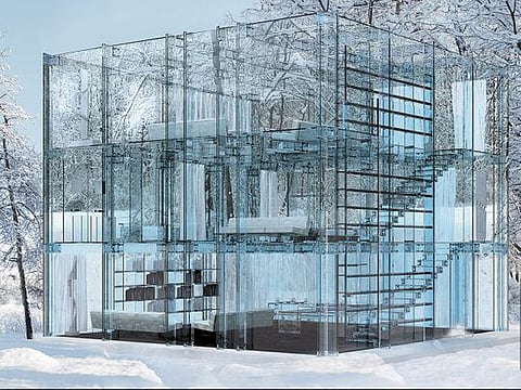 A house made entirely out of glass...