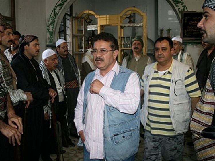 Syrian TV director Bassam Al Mulla at one of his sets.