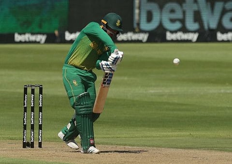 South Africa's Quinton de Kock in action.