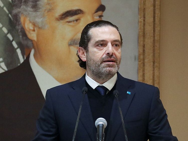 Lebanon's leading Sunni Muslim politician and former Prime Minister Saad Hariri delivers a speech in Beirut on January 24, 2022. 