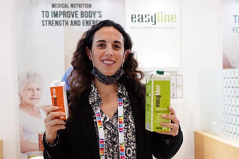 Maayan Stiglitz, Clinical Dietitian, Easyline, at Arab Health 2022 in Dubai on Tuesday
