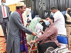 PPP Chairman of Pakistan People’s Party, Bilawal Bhutto Zardari, gives ownership right of house to a special-needs person who resides in a shanty town of Larkana city of Sindh.