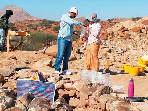 File picture shows five settlements and cemeteries dating back to the Umm Al Nar era, between 2500 and 2000BC, being unearthed in Saham province in North Al Batinah.   