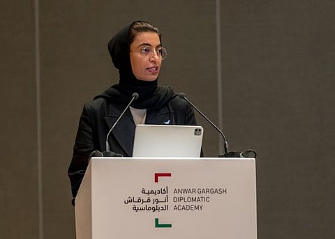 Noura bint Mohammed Al Kaabi, Minister of Culture and Youth, addressing the first official International Holocaust Remembrance Day in Abu Dhabi on Thursday.